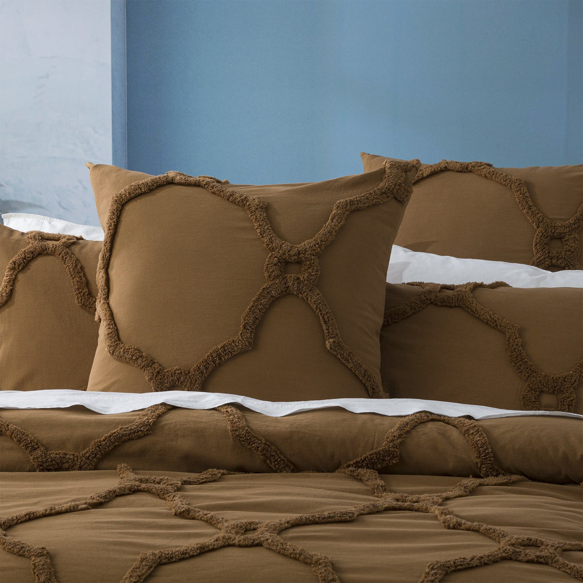 Renee Taylor Moroccan Pillowcase Chenille VT Washed Tufted European Cotton Wood — image 3