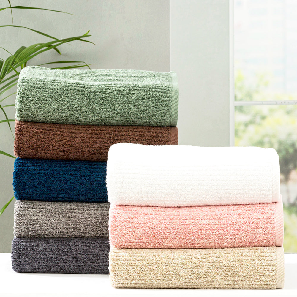 Renee Taylor Cobblestone Bath Sheet Cotton Ribbed Towel 650 GSM Platinum (4 Pieces) — image 2