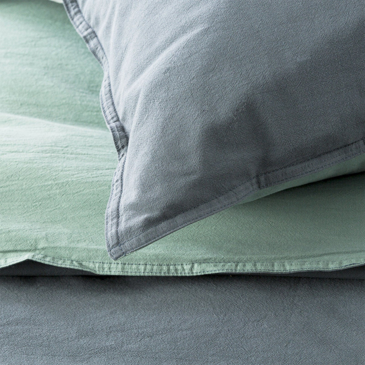 Renee Taylor Essential 65cm European Pillowcase VT Stone Wash Reversible Mineral — image 4