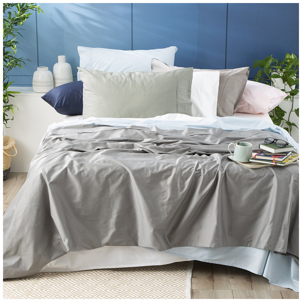 Park Avenue Split Queen Fitted Sheet Set/Pillowcases 500TC Bamboo Cotton Dove — image 3
