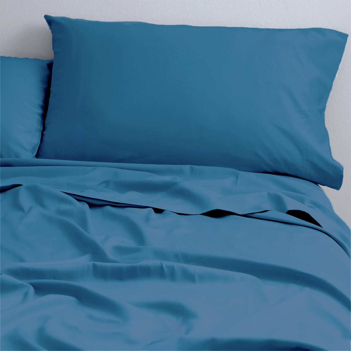 Park Avenue 500TC King Bed Natural Cotton Fitted/Flat Sheet/Pillowcases Blue