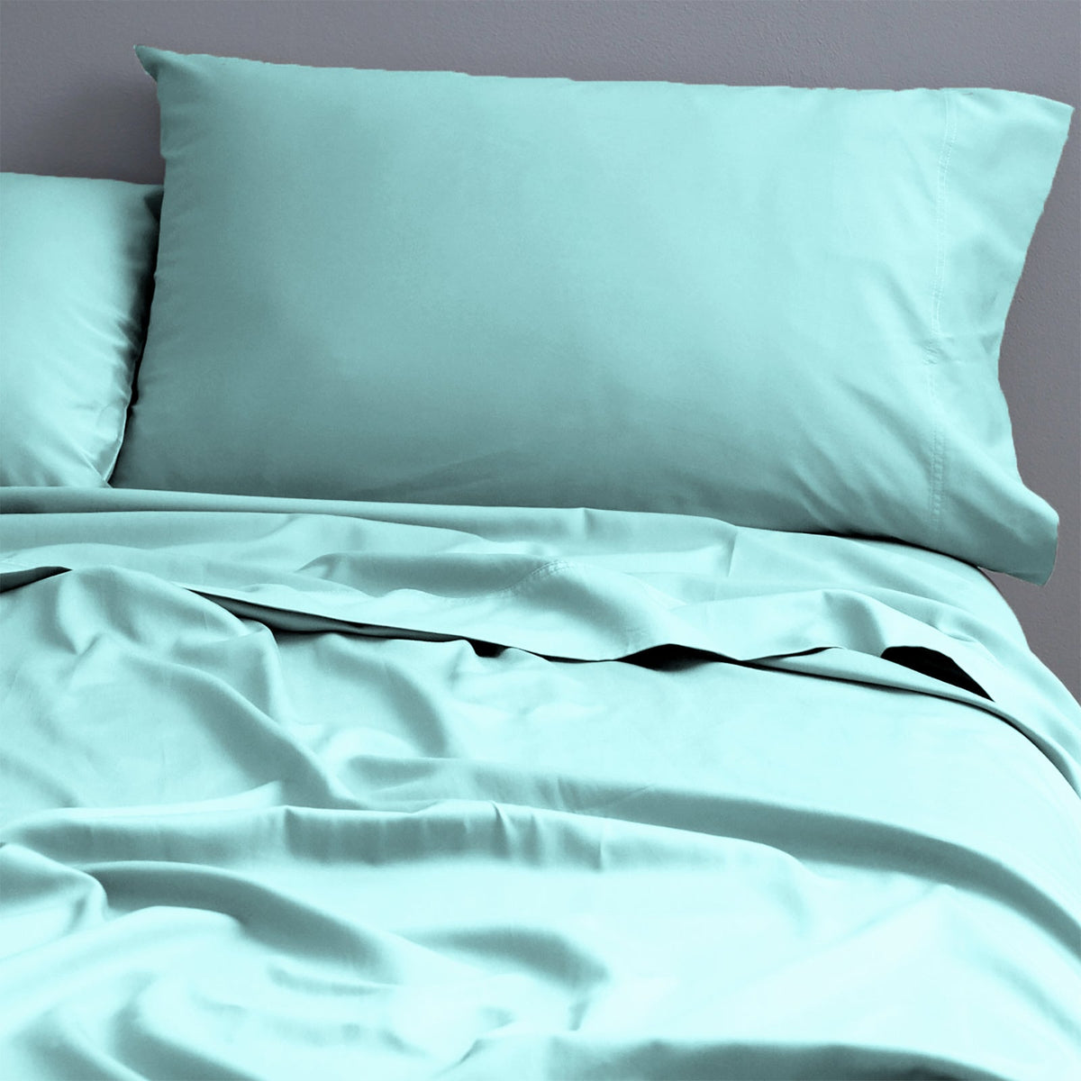 Park Avenue 500TC Single Bed Natural Cotton Fitted Sheet/Pillowcase Turquoise
