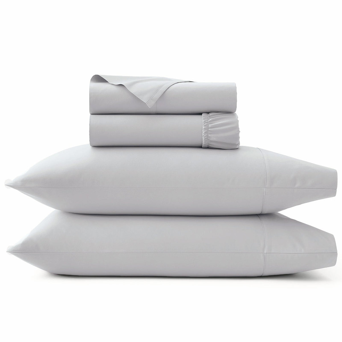 Park Avenue 500TC Double Bed Natural Cotton Fitted Sheet/Pillowcases Light Grey — image 2