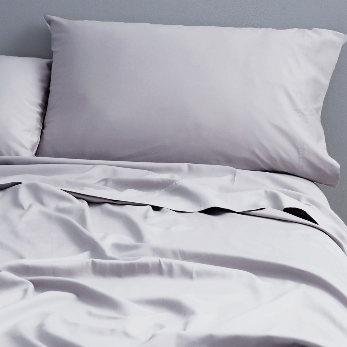 Park Avenue 500TC Double Bed Natural Cotton Fitted Sheet/Pillowcases Light Grey