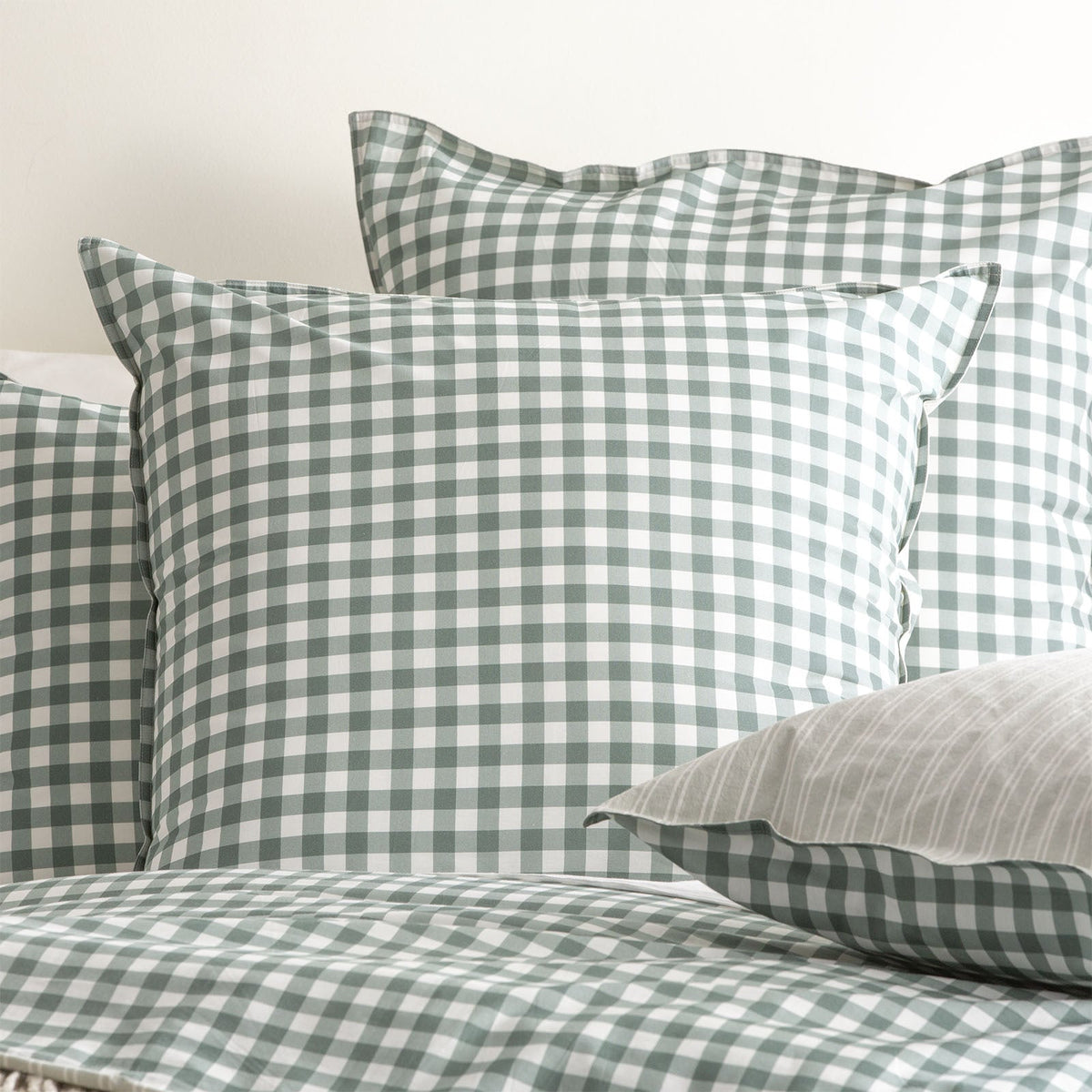 Renee Taylor Alison Yarn Dyed 65x65cm Cotton Reversible Euro Pillowcase Forest