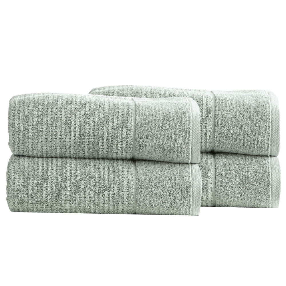 Renee Taylor 650GSM Cambridge 80x160cm Bath Sheet Textured Towel Eucalyptus (4 Pack)