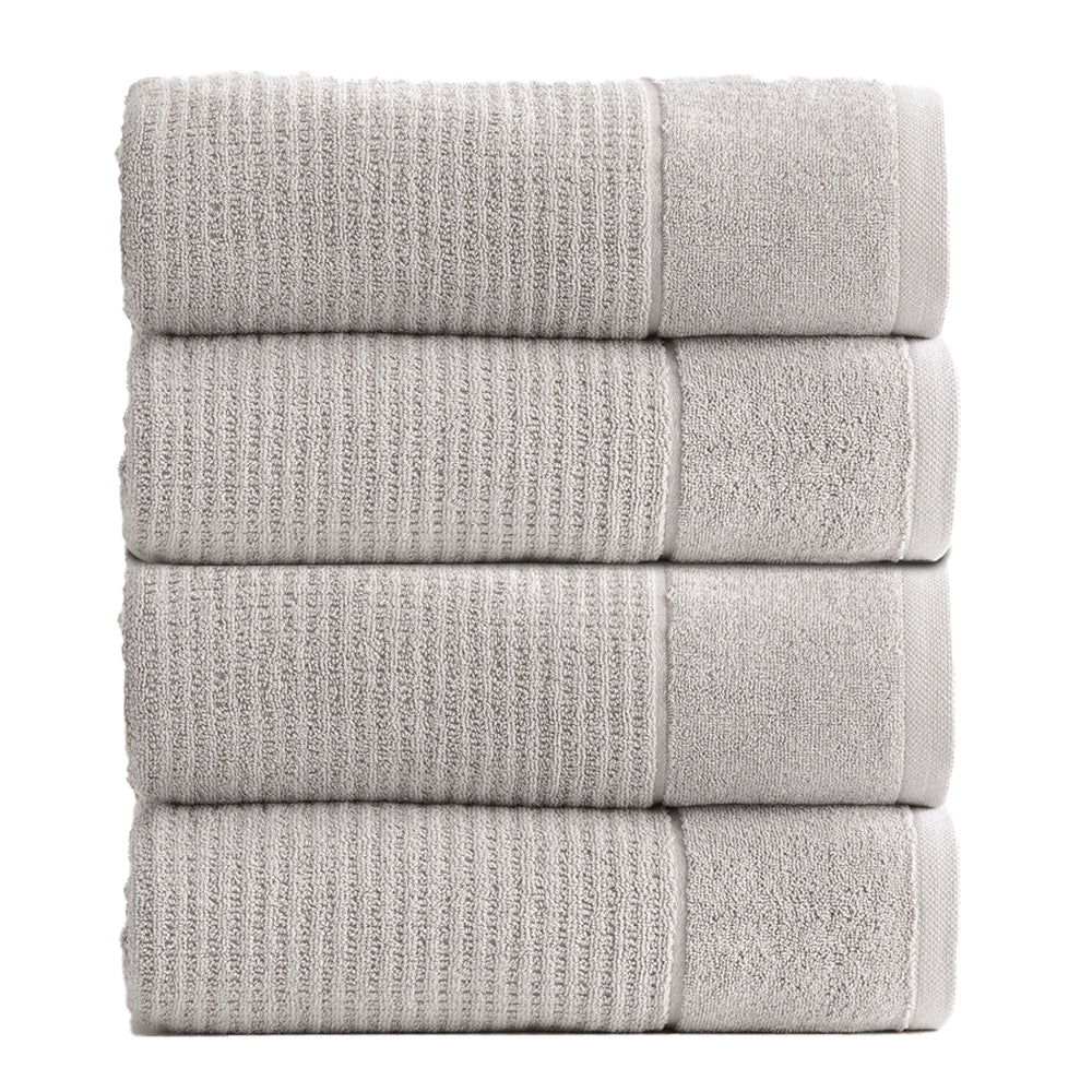 Renee Taylor Cambridge Cotton Textured 70x140cm Bath Towel Pumice Stone (4 Pack)