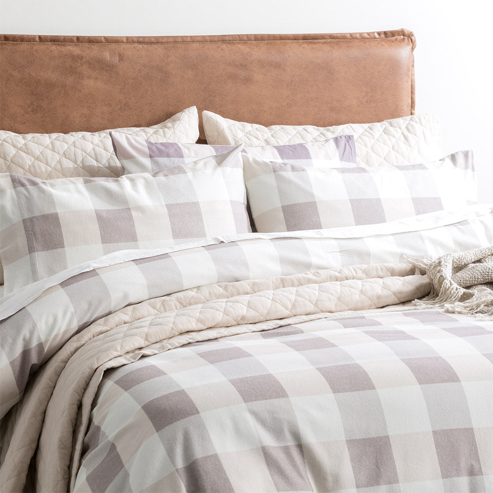 Park Avenue 175GSM Cotton Flannelette Queen Bed Quilt Cover Set Buffalo Checks — image 2