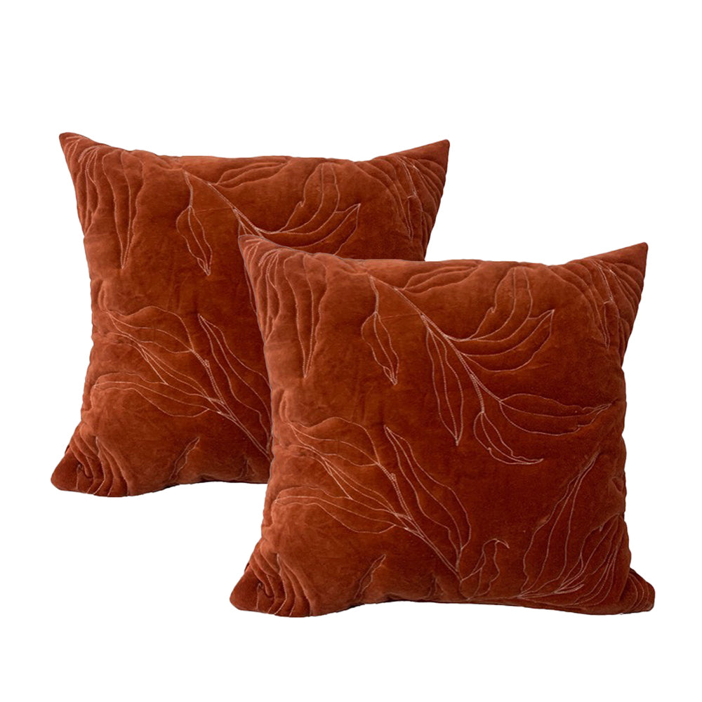 Cloud Linen Sophie Clay 50cm Cotton Velvet/Polyester Pillow/Cushion Square (2 Pieces)