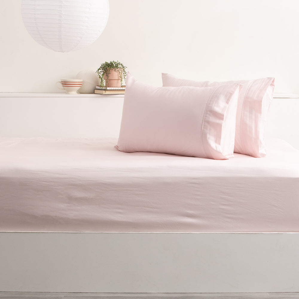 Park Avenue Queen 500TC Bamboo Cotton Sheet w/ 2x Pillowcases Set Bedding Peach