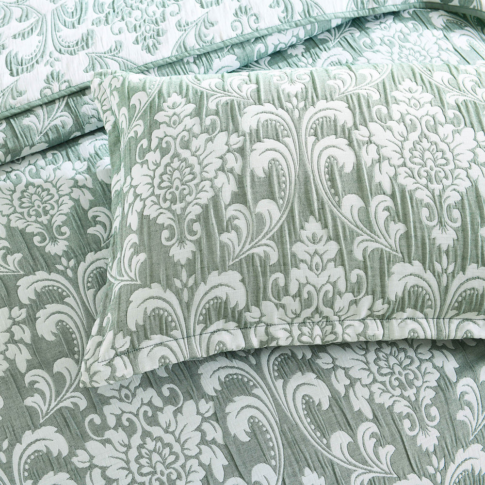 Renee Taylor Tahlia Jacquard 65cm Euro Pillowcase Rectangle Pillow Cover Jade — image 3