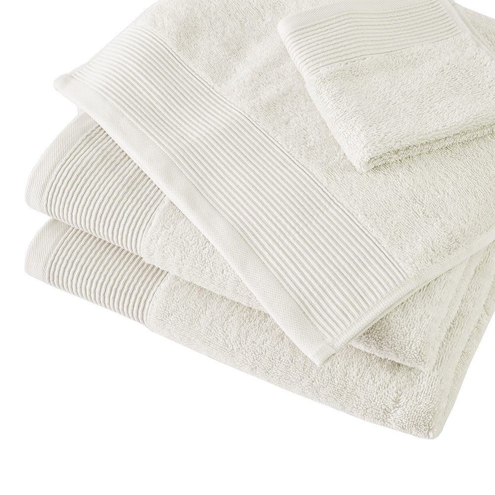 Cloud Linen Retreat Cotton Tencel Antimicrobial Bath Towel Set Ivory (6 Pieces)