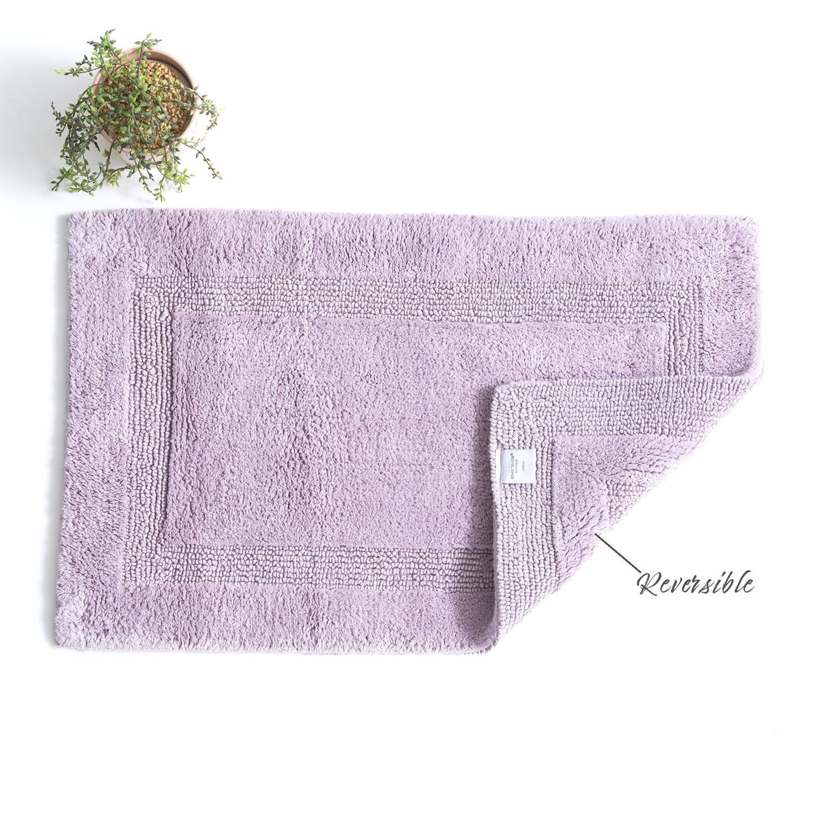 Renee Taylor Soho 80cm Cotton Bathroom/Toilet Floor Mat/Rug Reversible Lilac — image 2