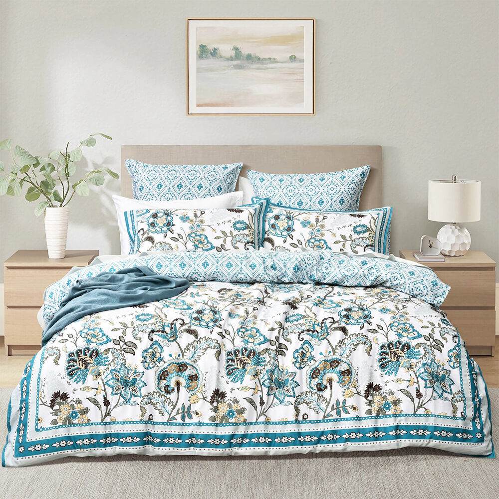 Renee Taylor 300 TC Cotton Reversible Quilt Cover Set Anaya
