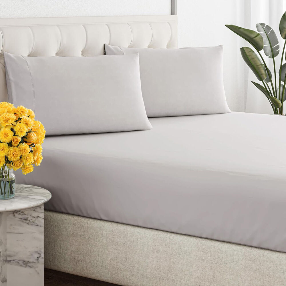 Renee Taylor Organic Cotton Fitted Pillowcase Moonbeam