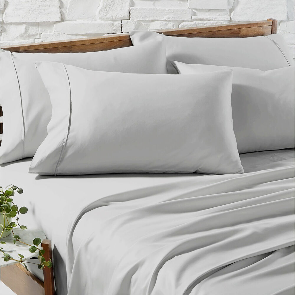 Renee Taylor Egyptian Cotton Sheet/Pillowcase Set Silver