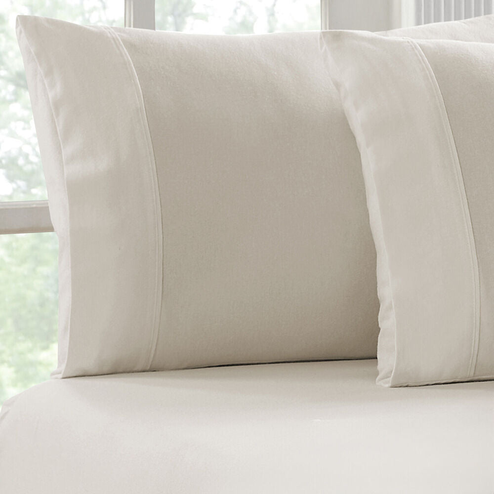 Park Avenue Cotton Flannelette Fitted Pillowcase Set Sand