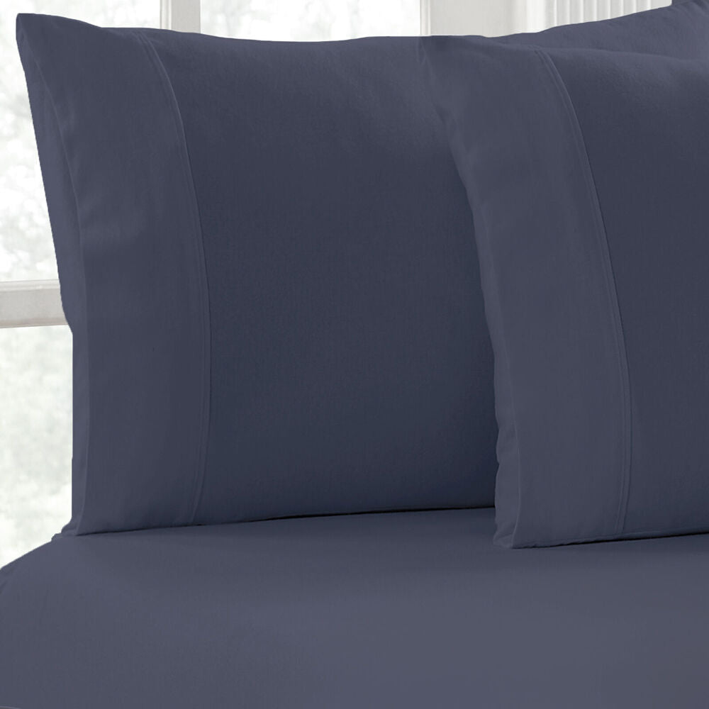Park Avenue Cotton Flannelette Fitted Pillowcase Set Ink