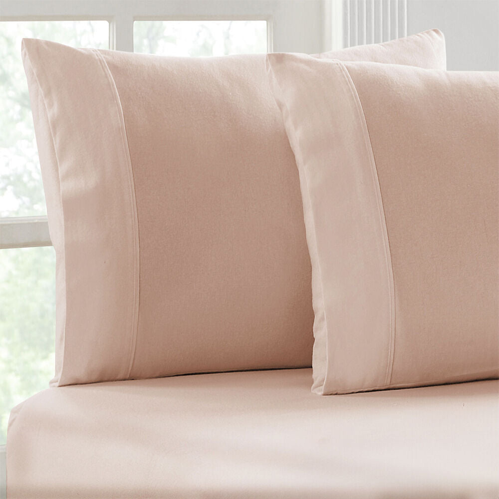 Park Avenue Cotton Flannelette Fitted Pillowcase Set Rose