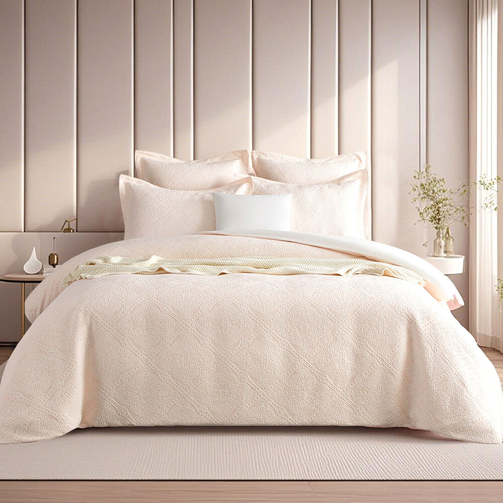Renee Taylor 65x65cm Blush Bella Jacquard European Square Pillowcase