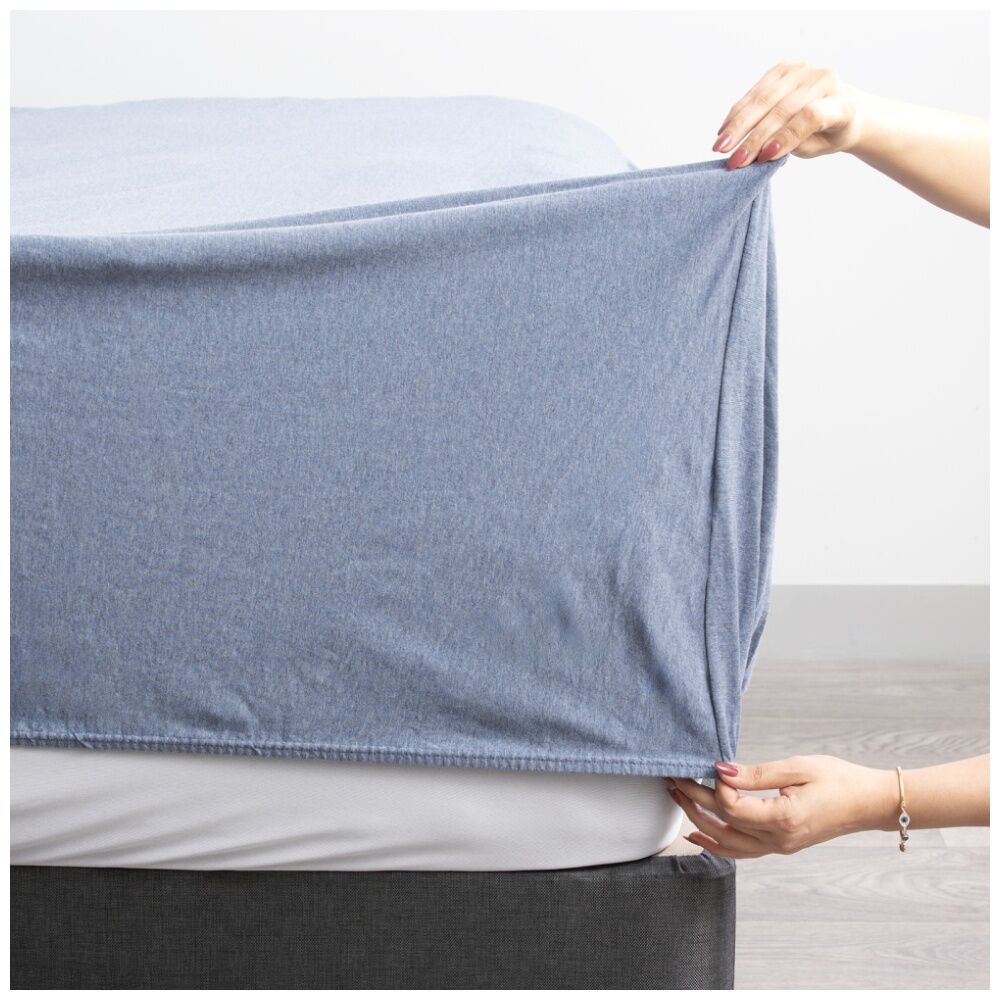 Renee Taylor Comfort T’s Organic Cotton Melange Jersey Sheet Set Ink — image 3