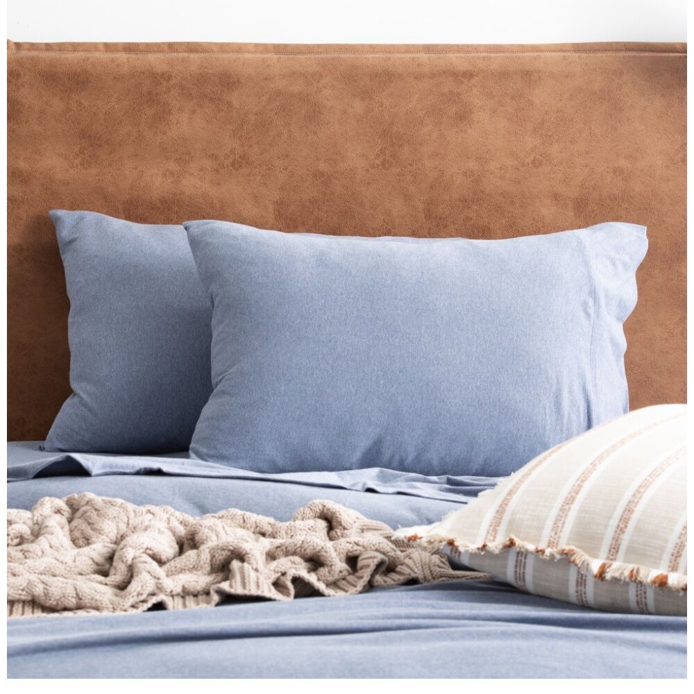 Renee Taylor Comfort T’s Organic Cotton Melange Jersey Sheet Set Ink — image 4