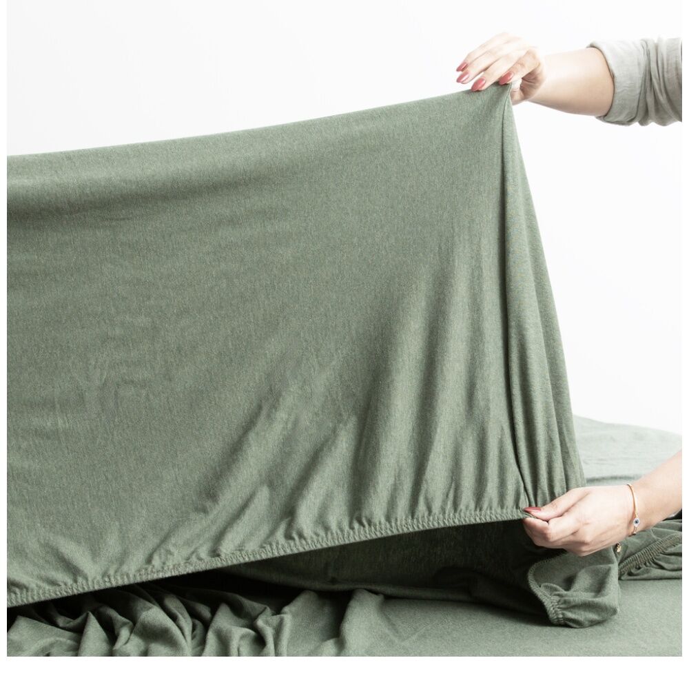 Renee Taylor Comfort T’s Organic Cotton Jersey Sheet Set Olive — image 3