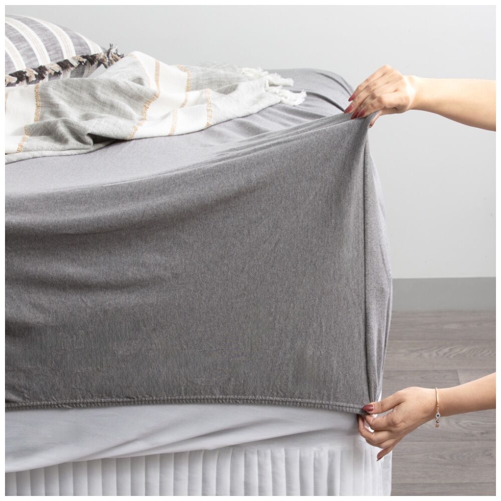 Renee Taylor Comfort T’s Organic Cotton Jersey Sheet Set Charcoal — image 3
