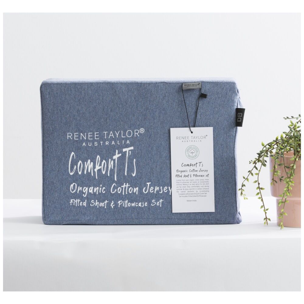 Renee Taylor Comfort T’s Organic Jersey Fitted Pillowcase Ink — image 5