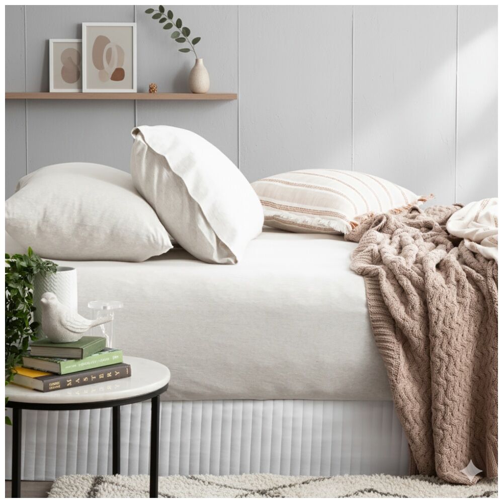 Renee Taylor Comfort T’s Organic Jersey Fitted Pillowcase Ecru