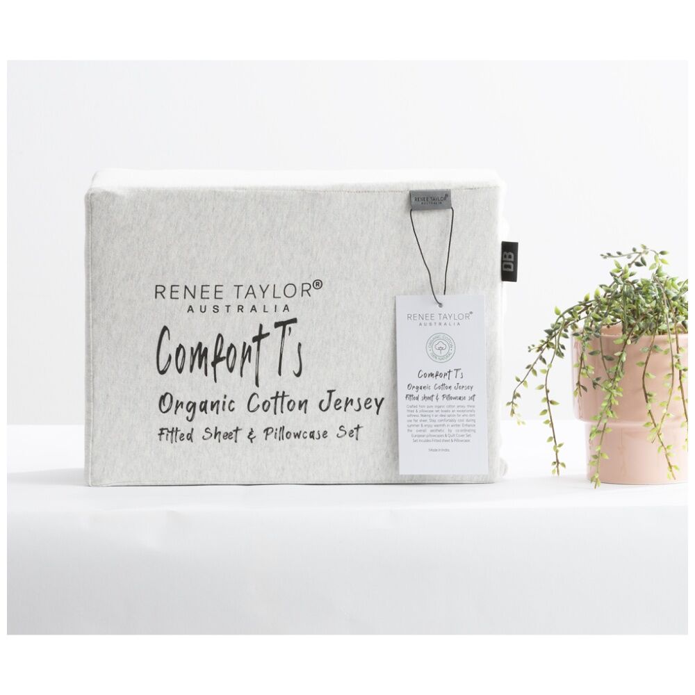 Renee Taylor Comfort T’s Organic Jersey Fitted Pillowcase Ecru — image 5