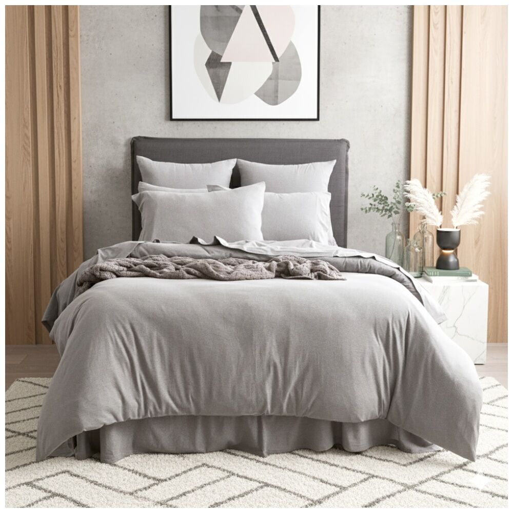 Renee Taylor Comfort T’s Organic Cotton Quilt Cover Set Charcoal