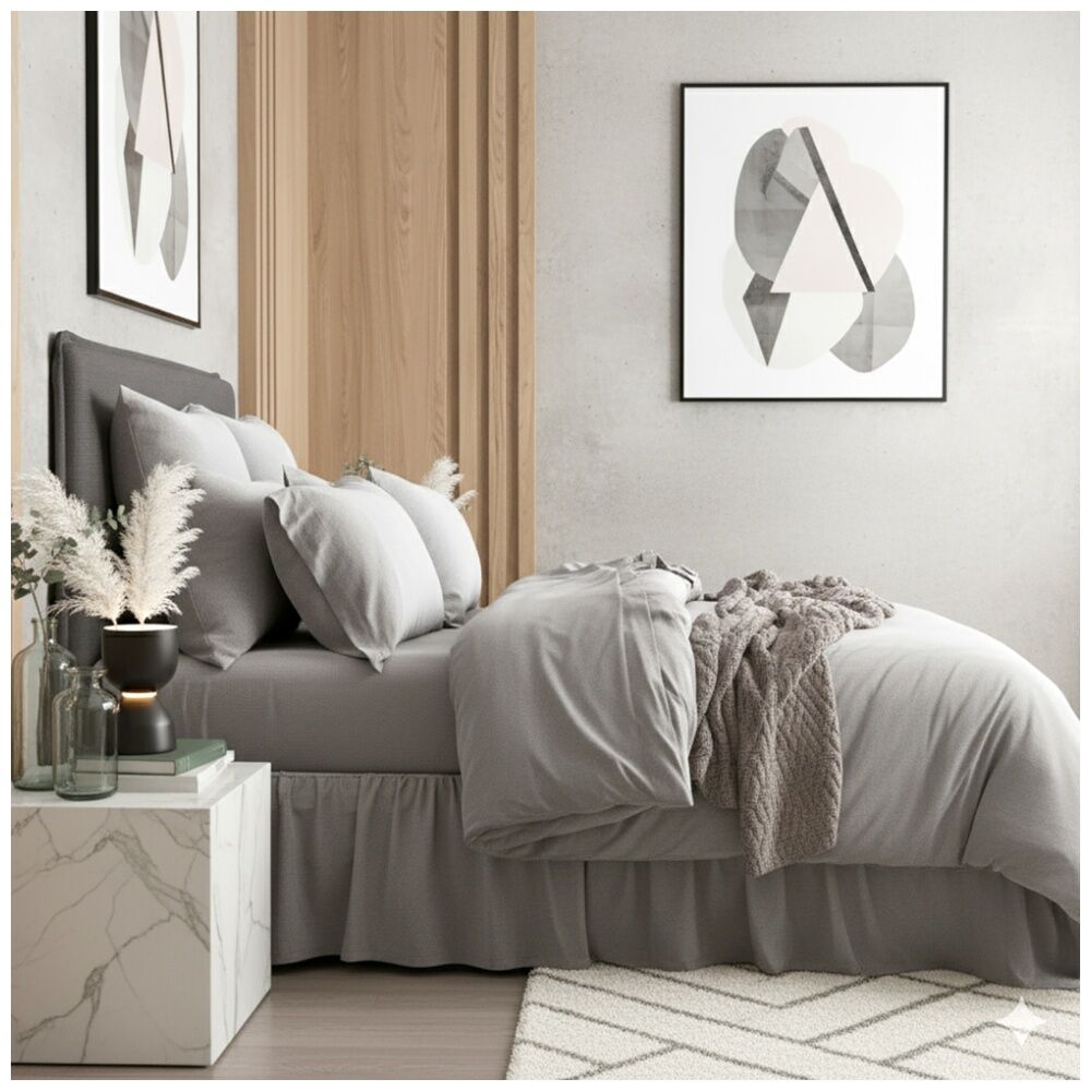Renee Taylor Comfort T’s Organic Cotton Quilt Cover Set Charcoal — image 2