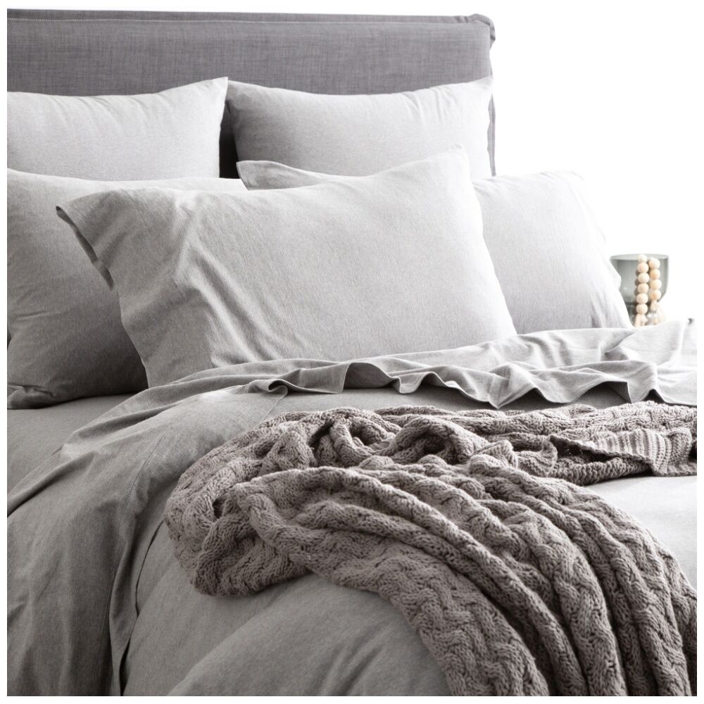 Renee Taylor Comfort T’s Organic Cotton Quilt Cover Set Charcoal — image 3