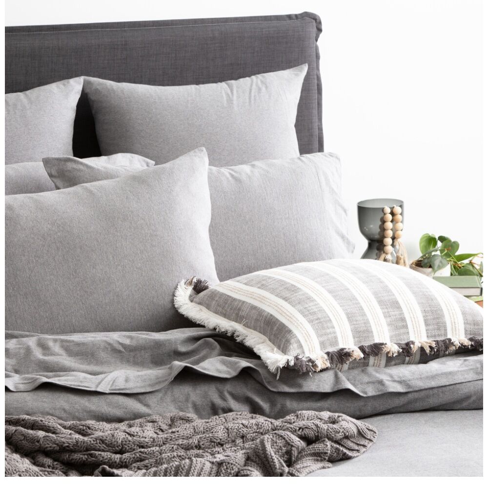 Renee Taylor Comfort T’s Organic Cotton Quilt Cover Set Charcoal — image 4