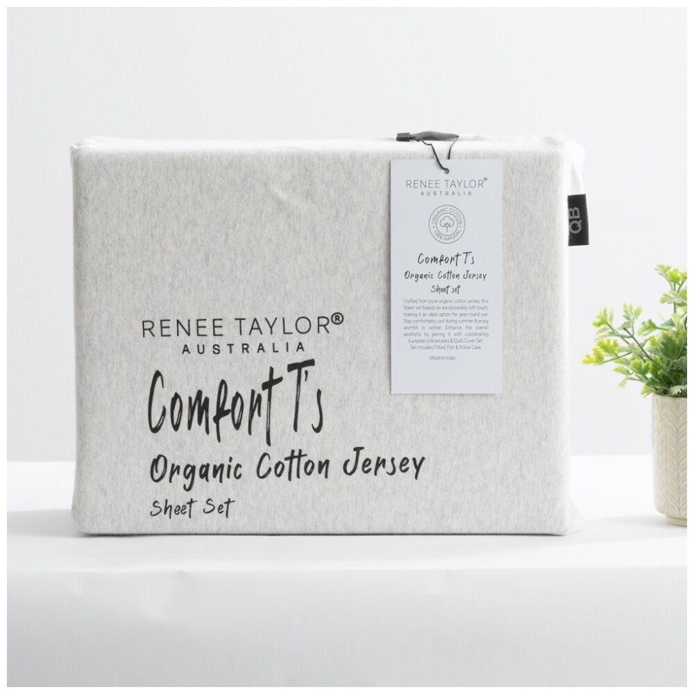 Renee Taylor Comfort T’s Organic Cotton Jersey Standard Pillowcase Ecru (2 Pieces) — image 4