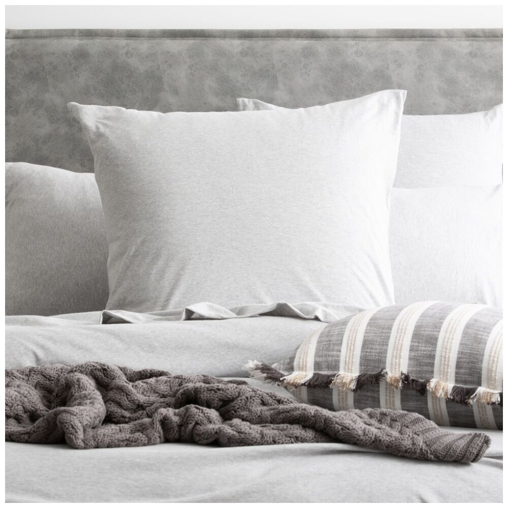 Renee Taylor Grey Marle Comfort T’s Organic Cotton Jersey European Pillowcase