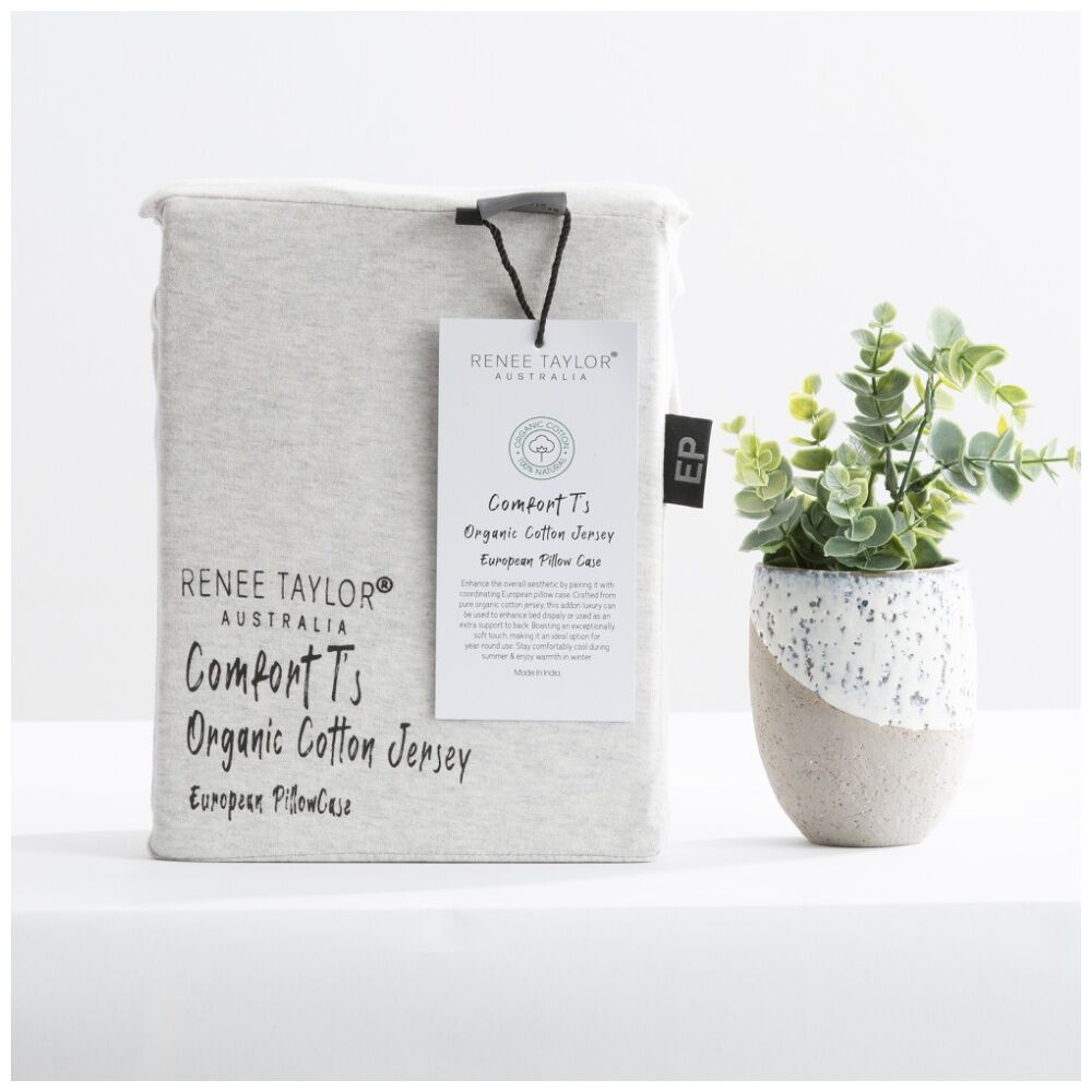 Renee Taylor Comfort T’s Organic Cotton Jersey European Pillowcase Ecru (2 Pack) — image 6