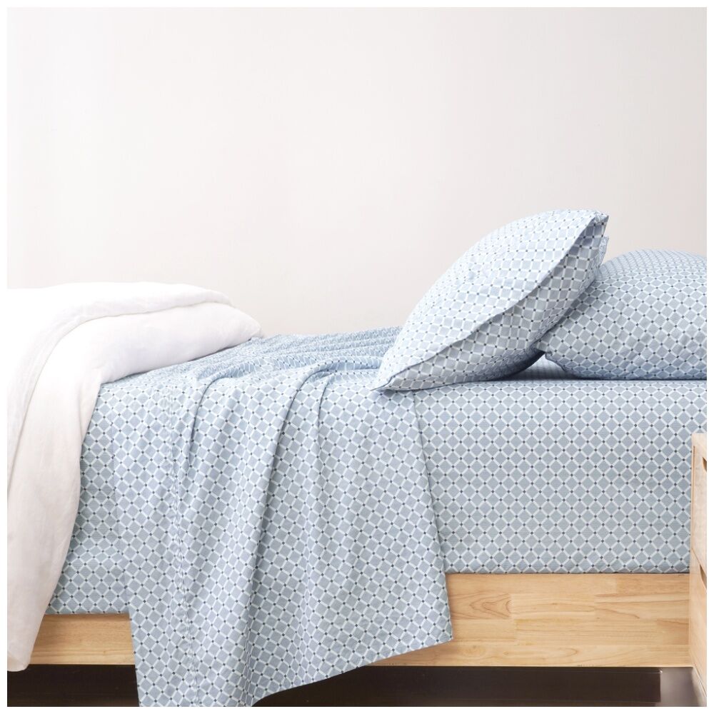 Renee Taylor 250TC Kiki Patterned Cotton Sheet Set Blue — image 2