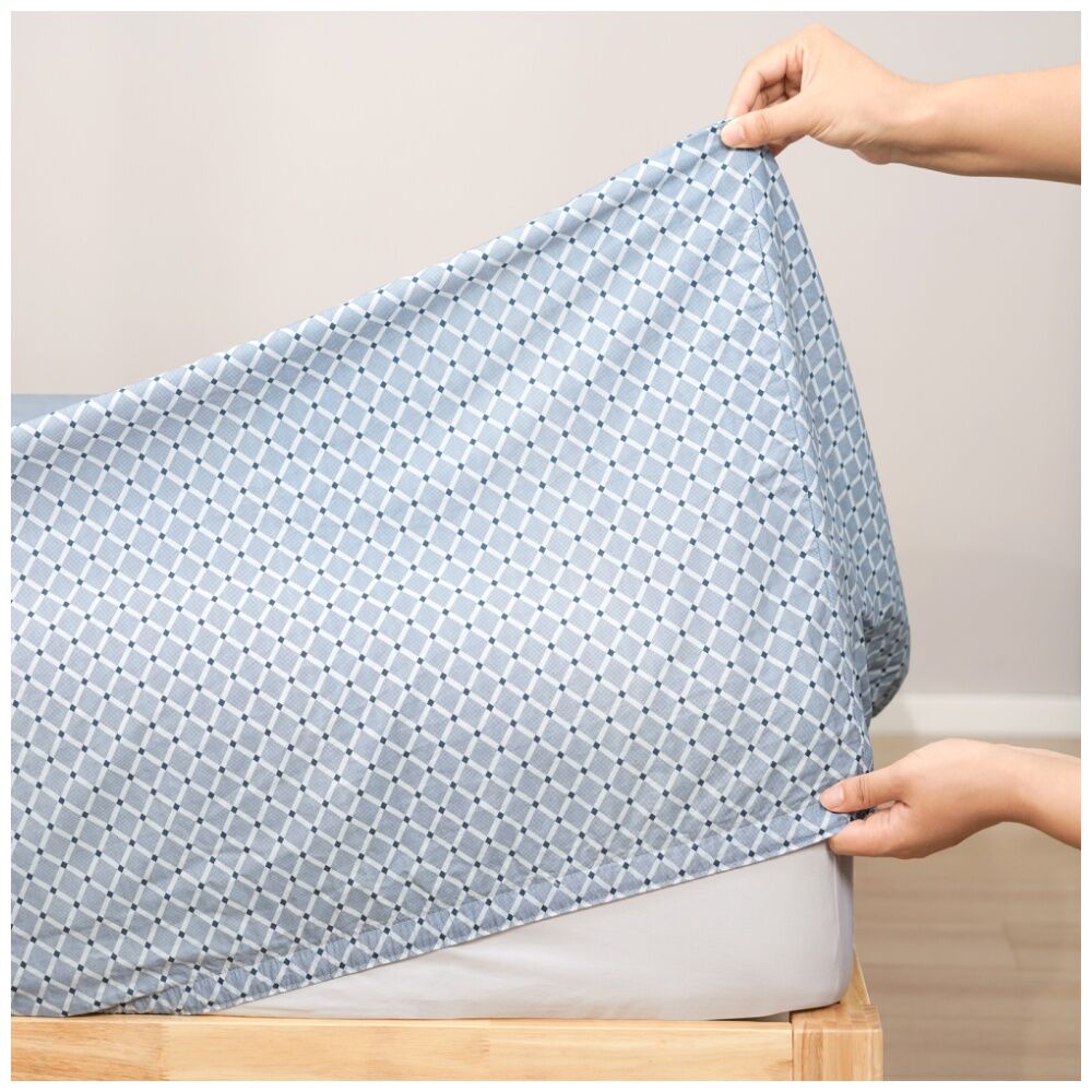 Renee Taylor 250TC Kiki Patterned Cotton Sheet Set Blue — image 4