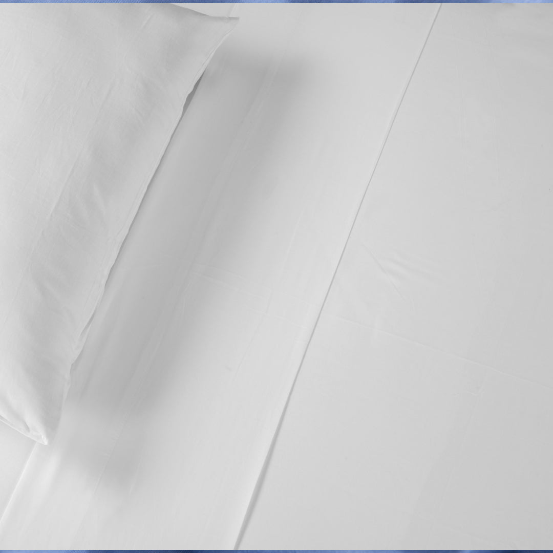 Jason Commercial King Bed Luxury Cotton Deluxe Flat Sheet 290x300cm White 250TC — image 2