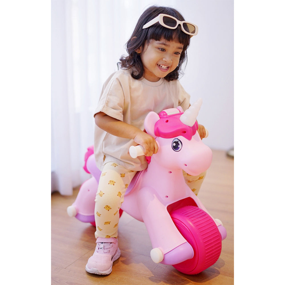Volta Foot To Floor Kids Ride On Unicorn Push Scooter Pink Medium Size 3+ — image 2