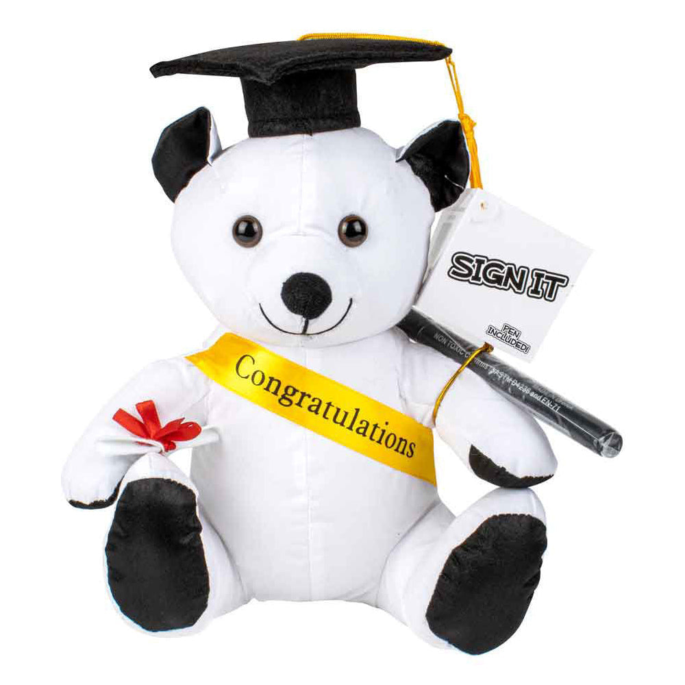 LMD Signature Cotton Graduation Bear w/ Texta 20cm White (2 Pack) — image 2