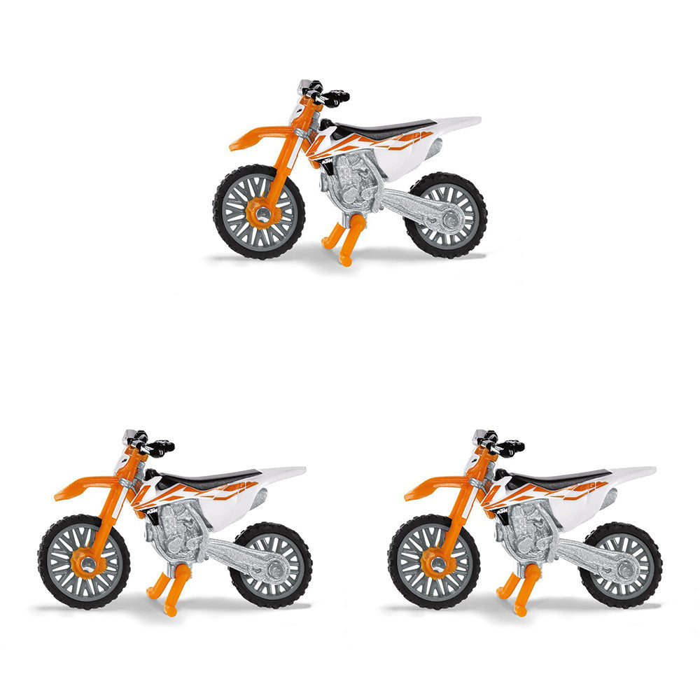 Siku KTM SX-F 450 Orange/White Motorbike Diecast Kids/Child Playing Toy 3y+ (3 Pack)