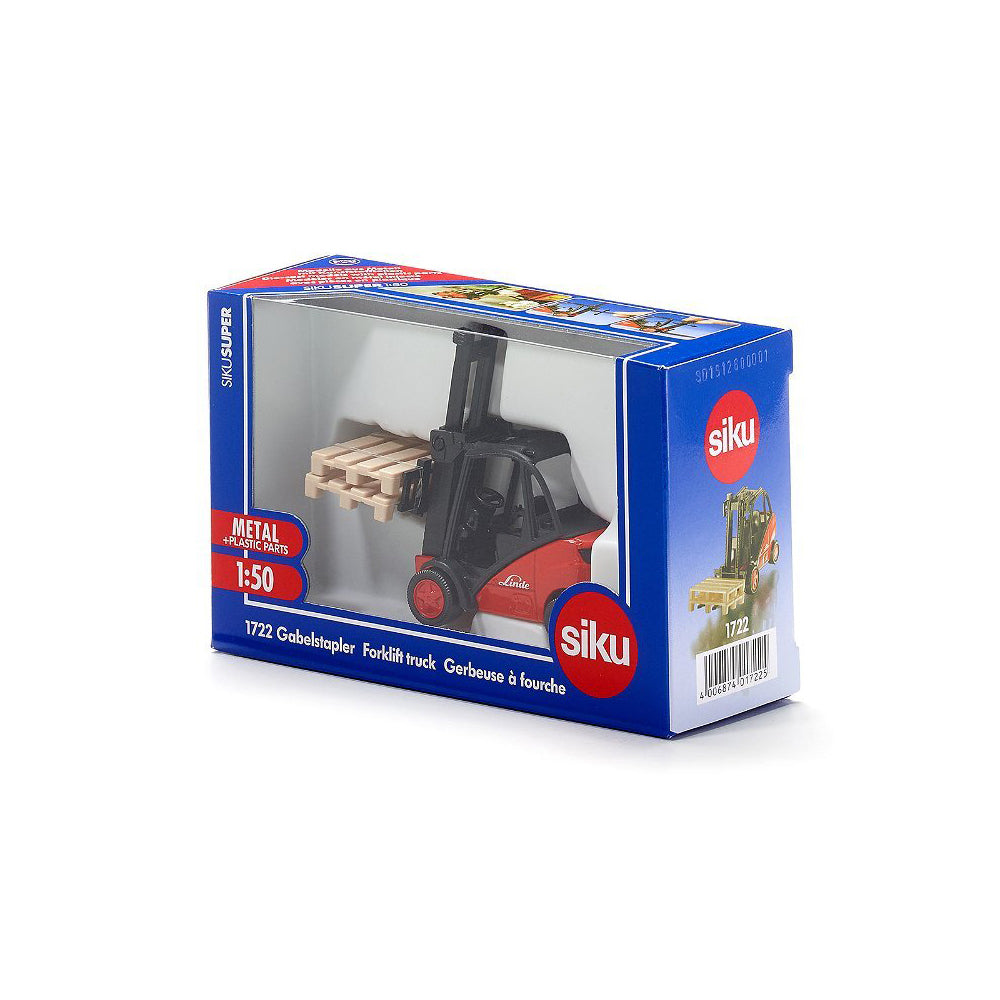 Siku 1:50 Scale Diecast Linde Forklift Lifter Truck Kids 92mm Vehicle Toy Red 3+