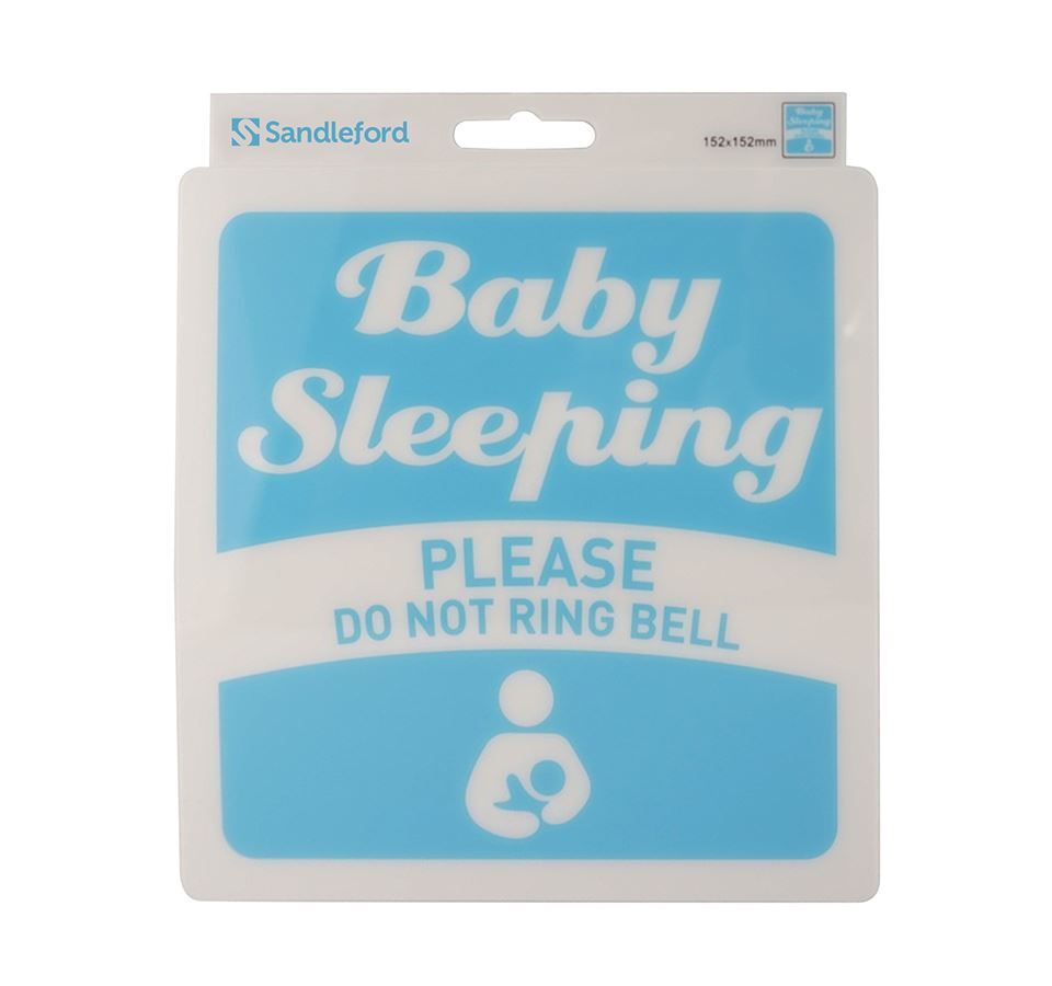 Sandleford Baby Sleeping Please Do Not Ring Bell 152x152mm Sign Self Adhesive Polycarbonate