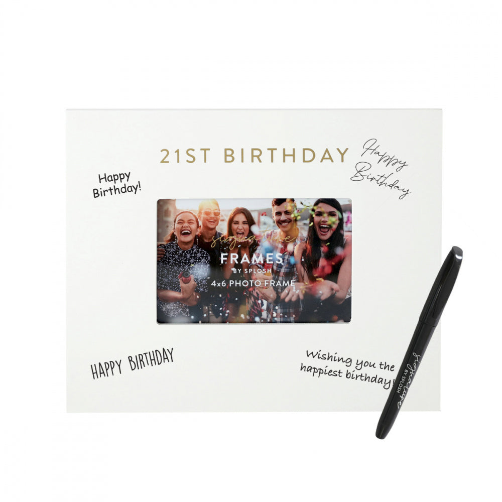 Splosh 21st Birthday Signature Photo Frame w/ Marker Home Decor 27.5x23cm White — image 3