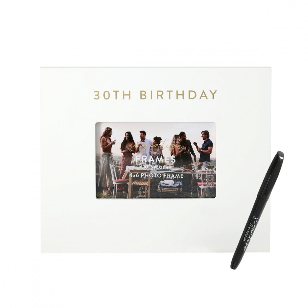 Splosh 30th Birthday Signature Photo Frame w/ Marker Decor 27.5x23cm White (2 Pack) — image 2