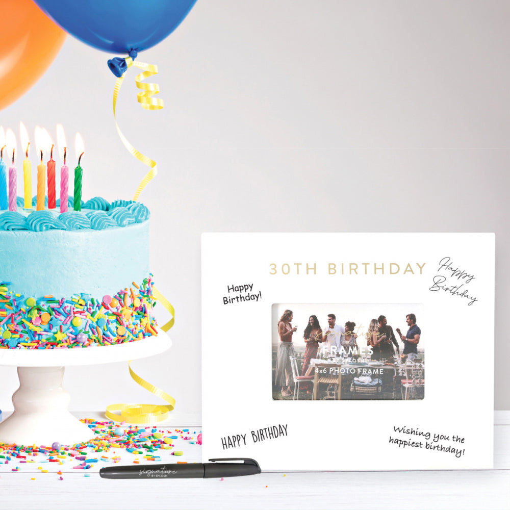 Splosh 30th Birthday Signature Photo Frame w/ Marker Decor 27.5x23cm White (2 Pack) — image 4