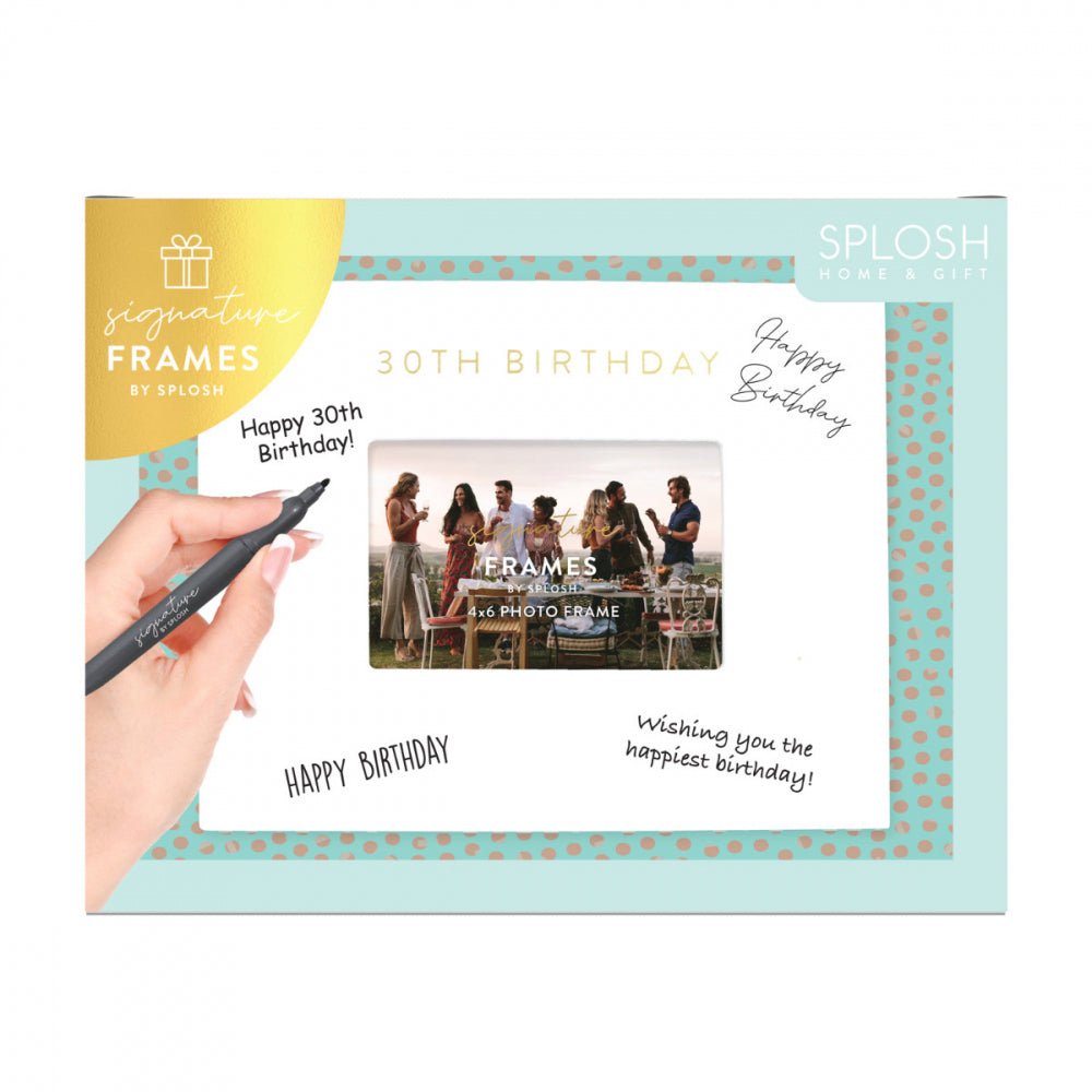 Splosh 30th Birthday Signature Photo Frame w/ Marker Decor 27.5x23cm White (2 Pack) — image 5